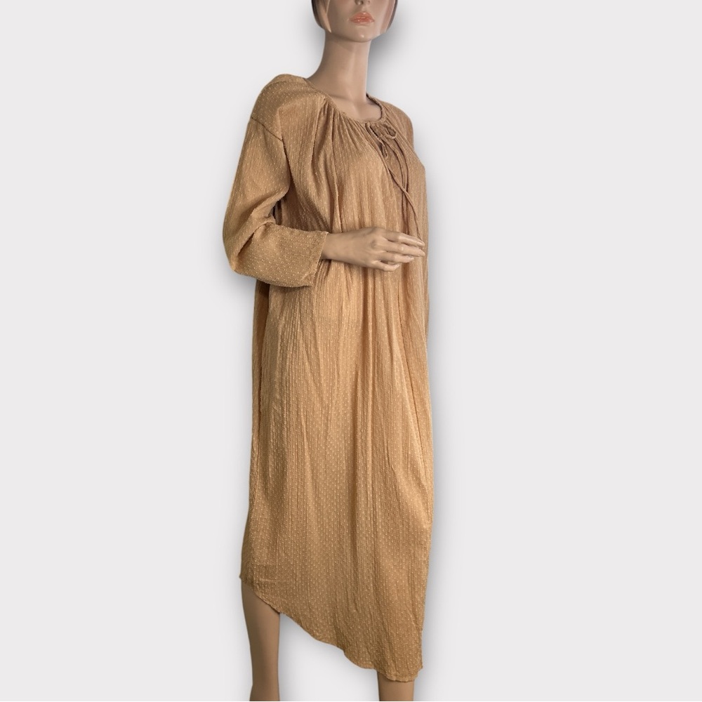 Mes Demoiselles Paris Beige  Kaftan Dress‎ Cotton Summer Swimsuit Coverup Size 2